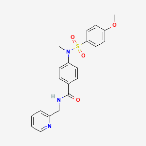 molecular formula C21H21N3O4S B5086686 4-[[(4-methoxyphenyl)sulfonyl](methyl)amino]-N-(2-pyridinylmethyl)benzamide 