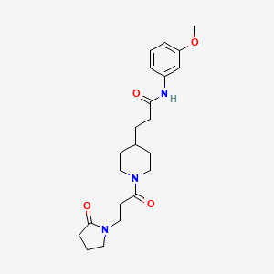 N-(3-methoxyphenyl)-3-{1-[3-(2-oxo-1-pyrrolidinyl)propanoyl]-4-piperidinyl}propanamide