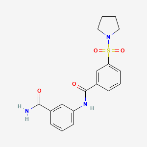 molecular formula C18H19N3O4S B5086708 N-[3-(aminocarbonyl)phenyl]-3-(1-pyrrolidinylsulfonyl)benzamide 