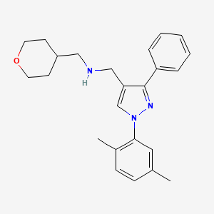 molecular formula C24H29N3O B5086718 1-[1-(2,5-dimethylphenyl)-3-phenyl-1H-pyrazol-4-yl]-N-(tetrahydro-2H-pyran-4-ylmethyl)methanamine 