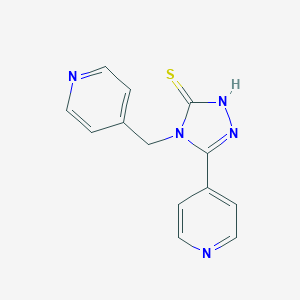 molecular formula C13H11N5S B508672 5-(4-pyridinyl)-4-(4-pyridinylmethyl)-4H-1,2,4-triazol-3-yl hydrosulfide CAS No. 936079-23-1