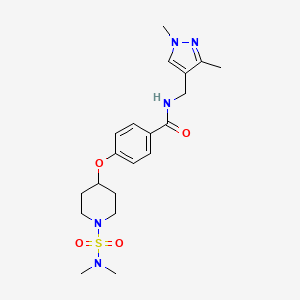 molecular formula C20H29N5O4S B5086726 4-({1-[(dimethylamino)sulfonyl]-4-piperidinyl}oxy)-N-[(1,3-dimethyl-1H-pyrazol-4-yl)methyl]benzamide 