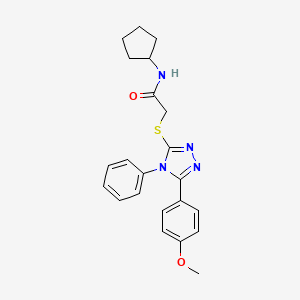 molecular formula C22H24N4O2S B5086736 N-cyclopentyl-2-{[5-(4-methoxyphenyl)-4-phenyl-4H-1,2,4-triazol-3-yl]thio}acetamide 