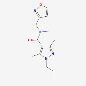 molecular formula C14H18N4O2 B5086758 1-allyl-N-(3-isoxazolylmethyl)-N,3,5-trimethyl-1H-pyrazole-4-carboxamide 