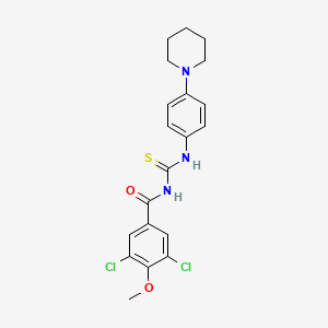 3,5-dichloro-4-methoxy-N-({[4-(1-piperidinyl)phenyl]amino}carbonothioyl)benzamide