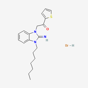 2-(3-heptyl-2-imino-2,3-dihydro-1H-benzimidazol-1-yl)-1-(2-thienyl)ethanone hydrobromide