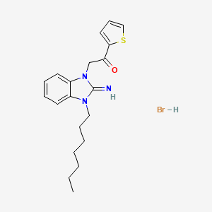 molecular formula C20H26BrN3OS B5086773 2-(3-heptyl-2-imino-2,3-dihydro-1H-benzimidazol-1-yl)-1-(2-thienyl)ethanone hydrobromide 