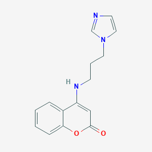 molecular formula C15H15N3O2 B508678 4-{[3-(1H-imidazol-1-yl)propyl]amino}-2H-chromen-2-one CAS No. 929815-05-4