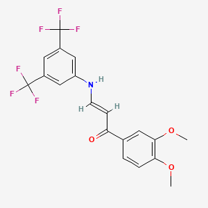 3-{[3,5-bis(trifluoromethyl)phenyl]amino}-1-(3,4-dimethoxyphenyl)-2-propen-1-one