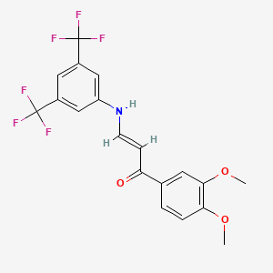 molecular formula C19H15F6NO3 B5086794 3-{[3,5-bis(trifluoromethyl)phenyl]amino}-1-(3,4-dimethoxyphenyl)-2-propen-1-one 