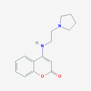 molecular formula C15H18N2O2 B508680 4-{[2-(1-pyrrolidinyl)ethyl]amino}-2H-chromen-2-one CAS No. 947964-73-0