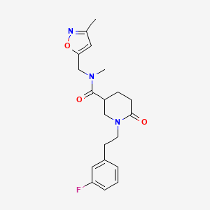 1-[2-(3-fluorophenyl)ethyl]-N-methyl-N-[(3-methyl-5-isoxazolyl)methyl]-6-oxo-3-piperidinecarboxamide