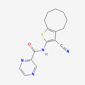 N-(3-cyano-4,5,6,7,8,9-hexahydrocycloocta[b]thien-2-yl)-2-pyrazinecarboxamide
