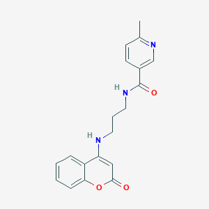 molecular formula C19H19N3O3 B508682 6-methyl-N-{3-[(2-oxo-2H-chromen-4-yl)amino]propyl}nicotinamide CAS No. 947898-10-4