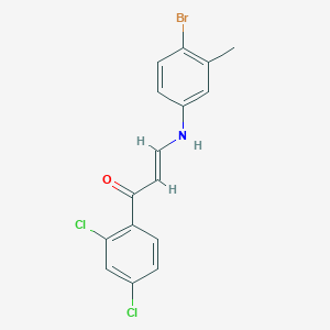 molecular formula C16H12BrCl2NO B5086833 3-[(4-bromo-3-methylphenyl)amino]-1-(2,4-dichlorophenyl)-2-propen-1-one 