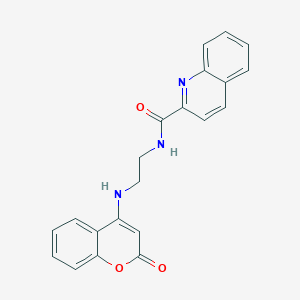 molecular formula C21H17N3O3 B508684 N-(2-((2-oxo-2H-chromen-4-yl)amino)ethyl)quinoline-2-carboxamide CAS No. 947828-21-9