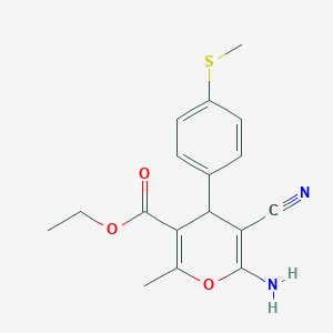 molecular formula C17H18N2O3S B5086847 ethyl 6-amino-5-cyano-2-methyl-4-[4-(methylthio)phenyl]-4H-pyran-3-carboxylate 