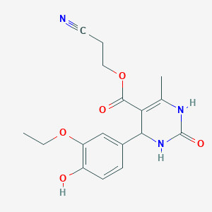 2-cyanoethyl 4-(3-ethoxy-4-hydroxyphenyl)-6-methyl-2-oxo-1,2,3,4-tetrahydro-5-pyrimidinecarboxylate