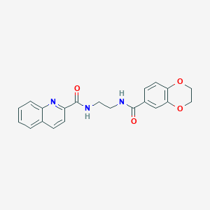 molecular formula C21H19N3O4 B508687 N-{2-[(2,3-dihydro-1,4-benzodioxin-6-ylcarbonyl)amino]ethyl}-2-quinolinecarboxamide CAS No. 929824-79-3