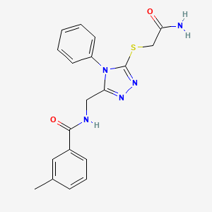 molecular formula C19H19N5O2S B5086870 N-({5-[(2-amino-2-oxoethyl)thio]-4-phenyl-4H-1,2,4-triazol-3-yl}methyl)-3-methylbenzamide 