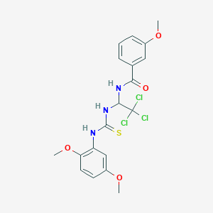 molecular formula C19H20Cl3N3O4S B5086881 3-methoxy-N-[2,2,2-trichloro-1-({[(2,5-dimethoxyphenyl)amino]carbonothioyl}amino)ethyl]benzamide 