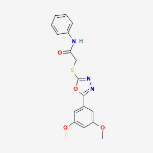 molecular formula C18H17N3O4S B5086882 2-{[5-(3,5-dimethoxyphenyl)-1,3,4-oxadiazol-2-yl]thio}-N-phenylacetamide 