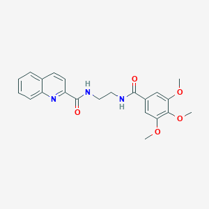 molecular formula C22H23N3O5 B508689 N-{2-[(3,4,5-trimethoxybenzoyl)amino]ethyl}-2-quinolinecarboxamide CAS No. 929832-40-6