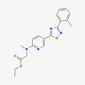 molecular formula C19H20N4O3 B5086899 ethyl N-methyl-N-{5-[3-(2-methylphenyl)-1,2,4-oxadiazol-5-yl]-2-pyridinyl}glycinate 