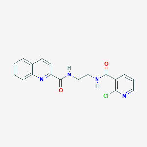 molecular formula C18H15ClN4O2 B508690 N-(2-{[(2-chloro-3-pyridinyl)carbonyl]amino}ethyl)-2-quinolinecarboxamide CAS No. 929971-31-3