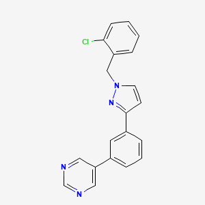 molecular formula C20H15ClN4 B5086910 5-{3-[1-(2-chlorobenzyl)-1H-pyrazol-3-yl]phenyl}pyrimidine 