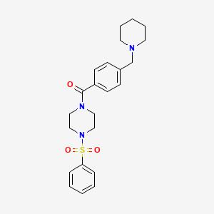 molecular formula C23H29N3O3S B5086921 1-(phenylsulfonyl)-4-[4-(1-piperidinylmethyl)benzoyl]piperazine 