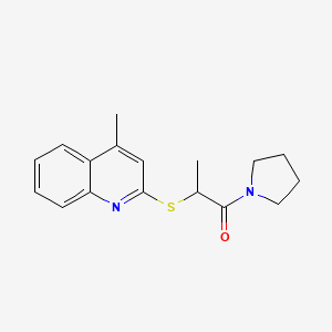 molecular formula C17H20N2OS B5086939 4-methyl-2-{[1-methyl-2-oxo-2-(1-pyrrolidinyl)ethyl]thio}quinoline 