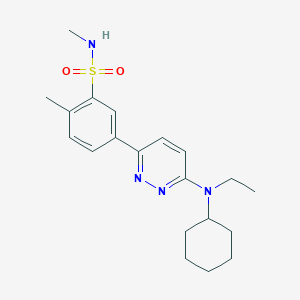 molecular formula C20H28N4O2S B5086960 5-{6-[cyclohexyl(ethyl)amino]-3-pyridazinyl}-N,2-dimethylbenzenesulfonamide 