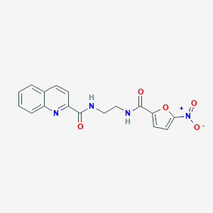 molecular formula C17H14N4O5 B508699 N-[2-({5-nitro-2-furoyl}amino)ethyl]-2-quinolinecarboxamide CAS No. 951984-91-1