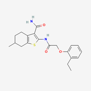 molecular formula C20H24N2O3S B5086992 2-{[(2-ethylphenoxy)acetyl]amino}-6-methyl-4,5,6,7-tetrahydro-1-benzothiophene-3-carboxamide 