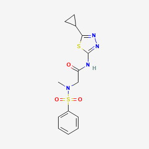 molecular formula C14H16N4O3S2 B5087004 N~1~-(5-cyclopropyl-1,3,4-thiadiazol-2-yl)-N~2~-methyl-N~2~-(phenylsulfonyl)glycinamide 
