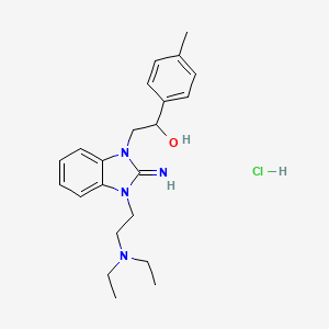 molecular formula C22H31ClN4O B5087015 2-{3-[2-(diethylamino)ethyl]-2-imino-2,3-dihydro-1H-benzimidazol-1-yl}-1-(4-methylphenyl)ethanol hydrochloride 