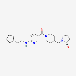 1-{[1-({6-[(2-cyclopentylethyl)amino]-3-pyridinyl}carbonyl)-4-piperidinyl]methyl}-2-pyrrolidinone