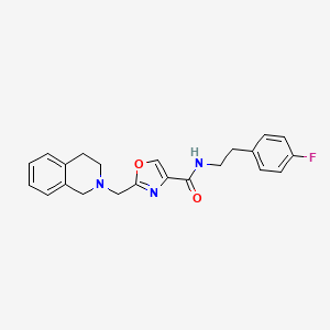 molecular formula C22H22FN3O2 B5087031 2-(3,4-dihydro-2(1H)-isoquinolinylmethyl)-N-[2-(4-fluorophenyl)ethyl]-1,3-oxazole-4-carboxamide 