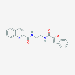 molecular formula C21H17N3O3 B508704 N-{2-[(1-benzofuran-2-ylcarbonyl)amino]ethyl}-2-quinolinecarboxamide CAS No. 929851-56-9