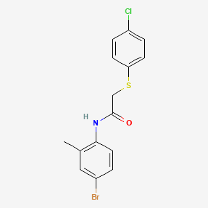 molecular formula C15H13BrClNOS B5087044 N-(4-bromo-2-methylphenyl)-2-[(4-chlorophenyl)thio]acetamide 