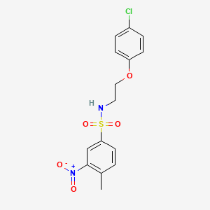 molecular formula C15H15ClN2O5S B5087058 N-[2-(4-chlorophenoxy)ethyl]-4-methyl-3-nitrobenzenesulfonamide 