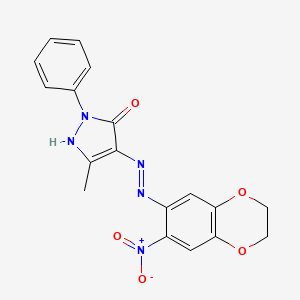 3-methyl-1-phenyl-1H-pyrazole-4,5-dione 4-[(7-nitro-2,3-dihydro-1,4-benzodioxin-6-yl)hydrazone]