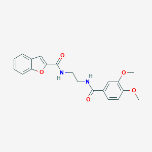molecular formula C20H20N2O5 B508707 N-{2-[(3,4-dimethoxybenzoyl)amino]ethyl}-1-benzofuran-2-carboxamide CAS No. 929866-05-7
