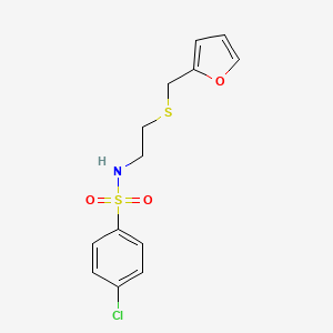 molecular formula C13H14ClNO3S2 B5087076 4-chloro-N-{2-[(2-furylmethyl)thio]ethyl}benzenesulfonamide 