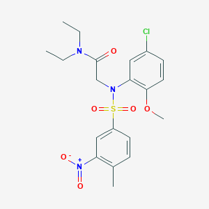 molecular formula C20H24ClN3O6S B5087111 N~2~-(5-chloro-2-methoxyphenyl)-N~1~,N~1~-diethyl-N~2~-[(4-methyl-3-nitrophenyl)sulfonyl]glycinamide 