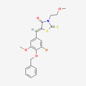 molecular formula C21H20BrNO4S2 B5087125 5-[4-(benzyloxy)-3-bromo-5-methoxybenzylidene]-3-(2-methoxyethyl)-2-thioxo-1,3-thiazolidin-4-one 