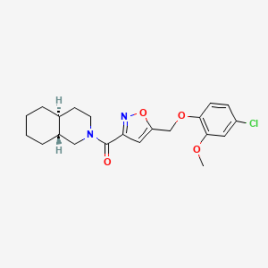 molecular formula C21H25ClN2O4 B5087144 (4aS*,8aR*)-2-({5-[(4-chloro-2-methoxyphenoxy)methyl]-3-isoxazolyl}carbonyl)decahydroisoquinoline 