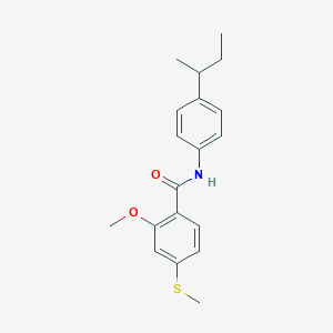 molecular formula C19H23NO2S B5087156 N-[4-(butan-2-yl)phenyl]-2-methoxy-4-(methylsulfanyl)benzamide 