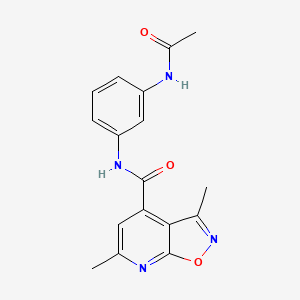 molecular formula C17H16N4O3 B5087179 N-[3-(acetylamino)phenyl]-3,6-dimethyl[1,2]oxazolo[5,4-b]pyridine-4-carboxamide 